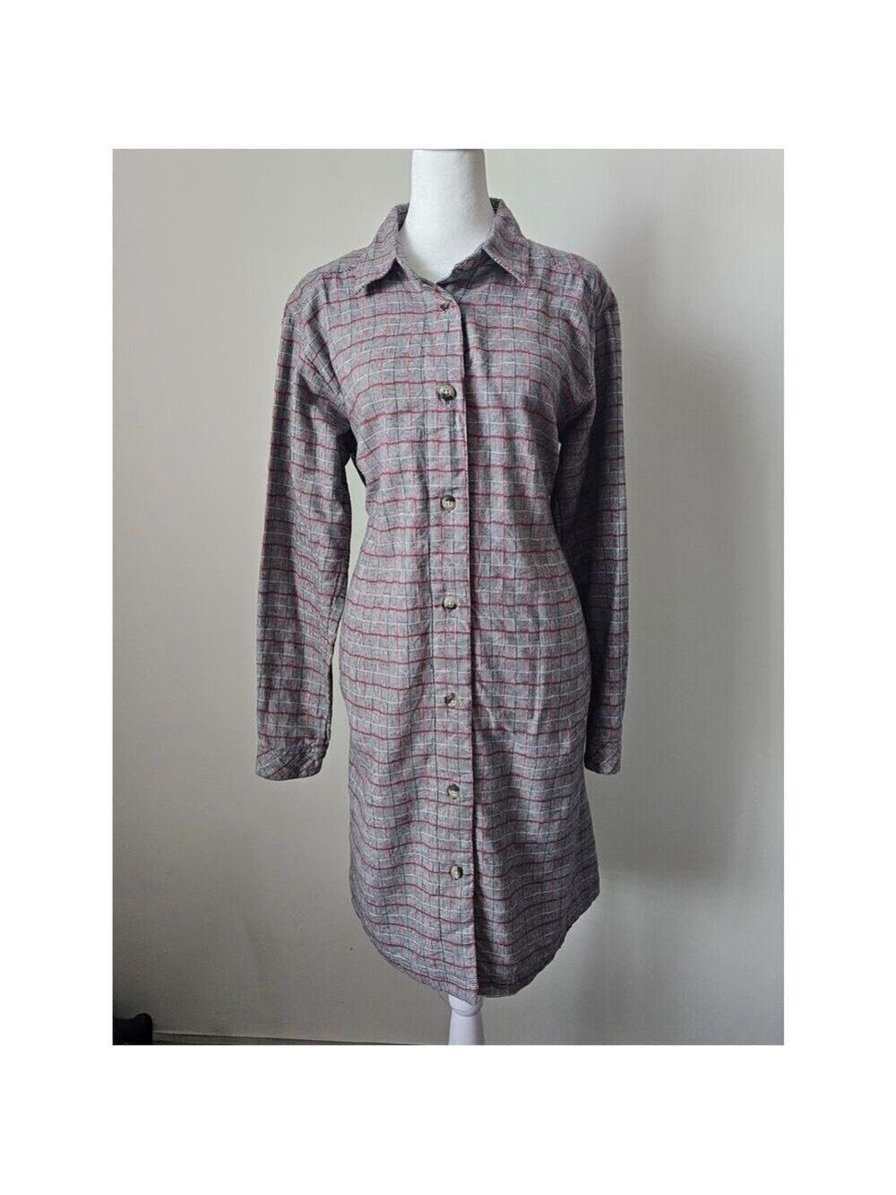 Columbia Holly Hideaway Flannel Plaid Button Up Dress Shirt Size M
